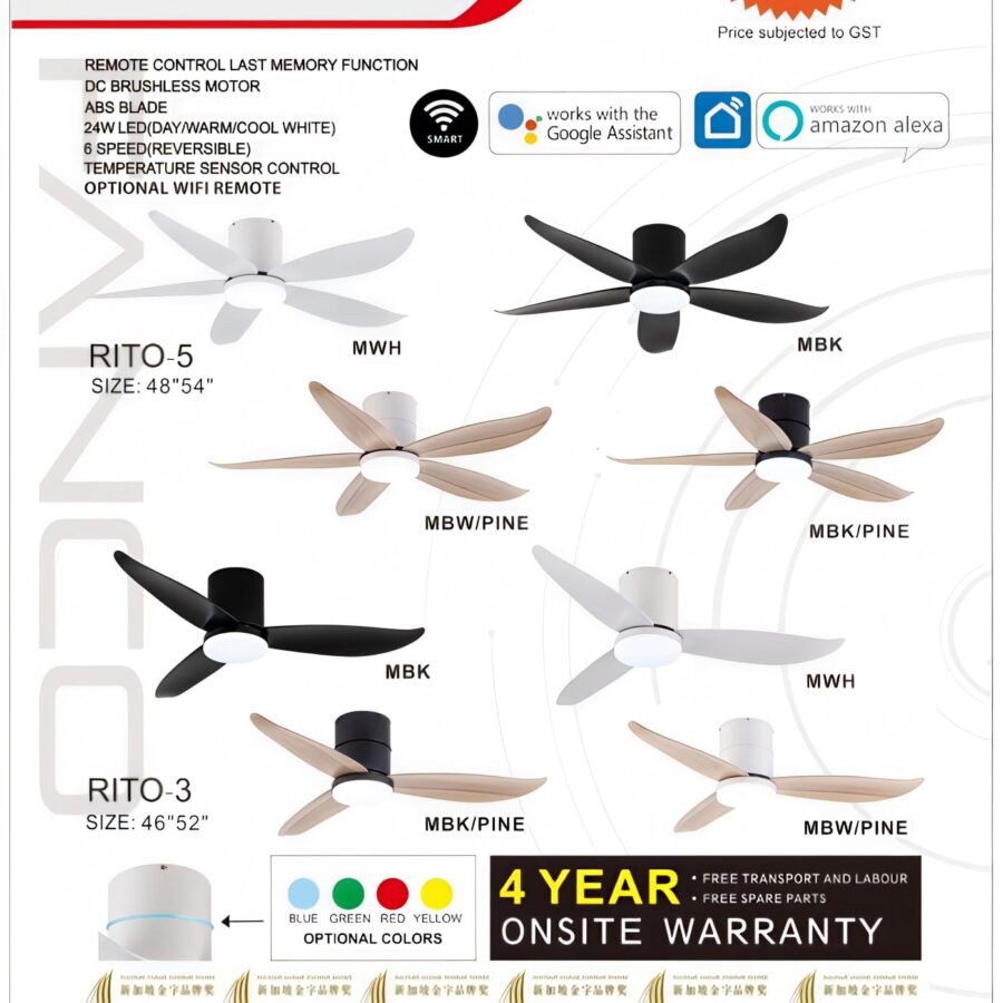 Fanco Ceiling Fan - Rito 3 / Rito 5